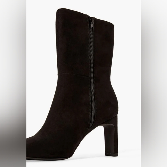 ๐๏ธ๐๏ธ๐๏ธ SIZE 10 BLACK  SQUARE TOE BLOCK HEEL WITH ZIPPER CLOSURE - Picture 3 of 7